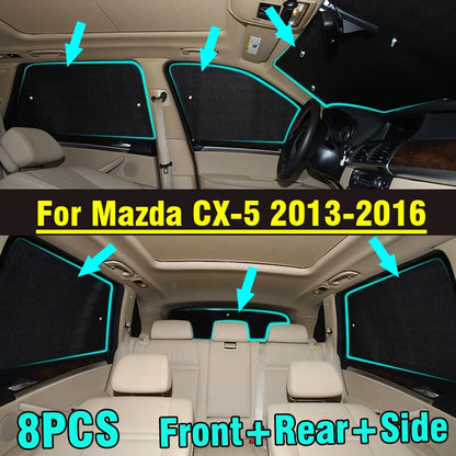 8x Front Side Rear Window Windshield Privacy Sunshade for Mazda CX-5 (2013–2016)