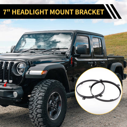 7" Round Headlight Metal Ring for Jeep Wrangler TJ (1997-2007)
