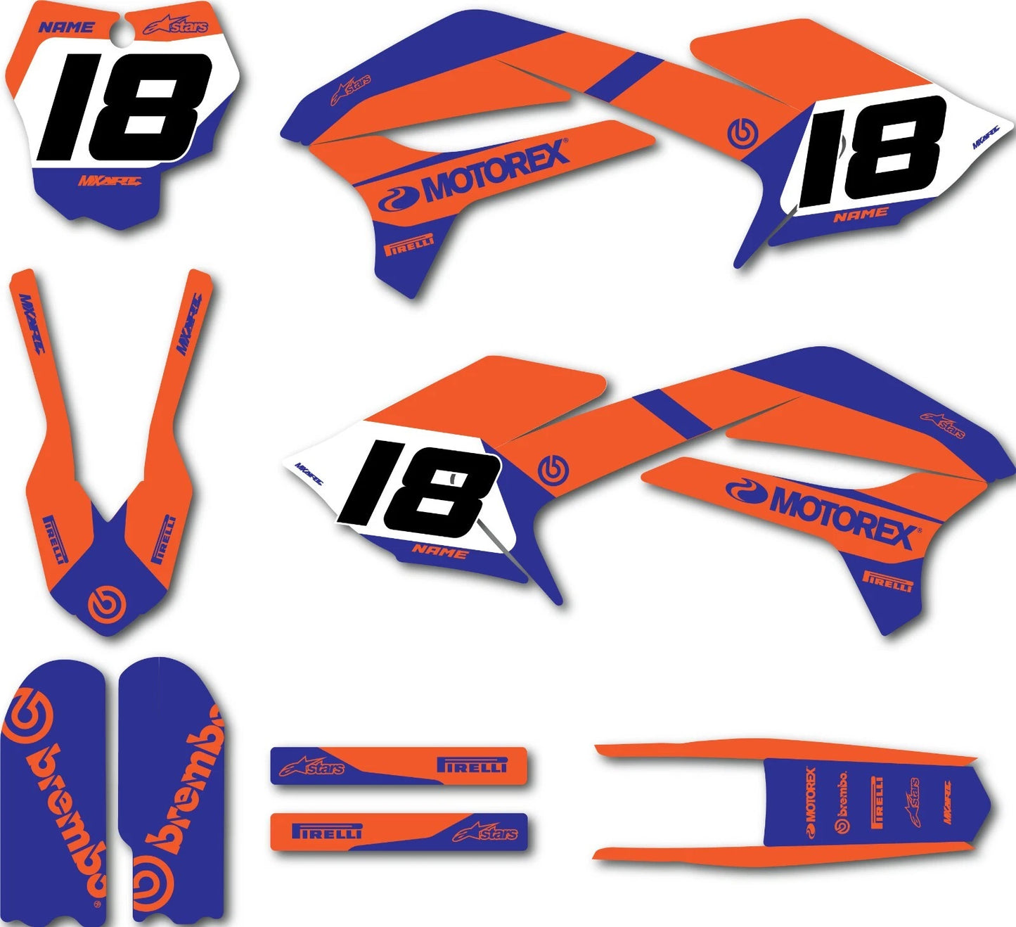 Custom Graphics Kit for Kayo KT 50 2-Stroke San Marino Style