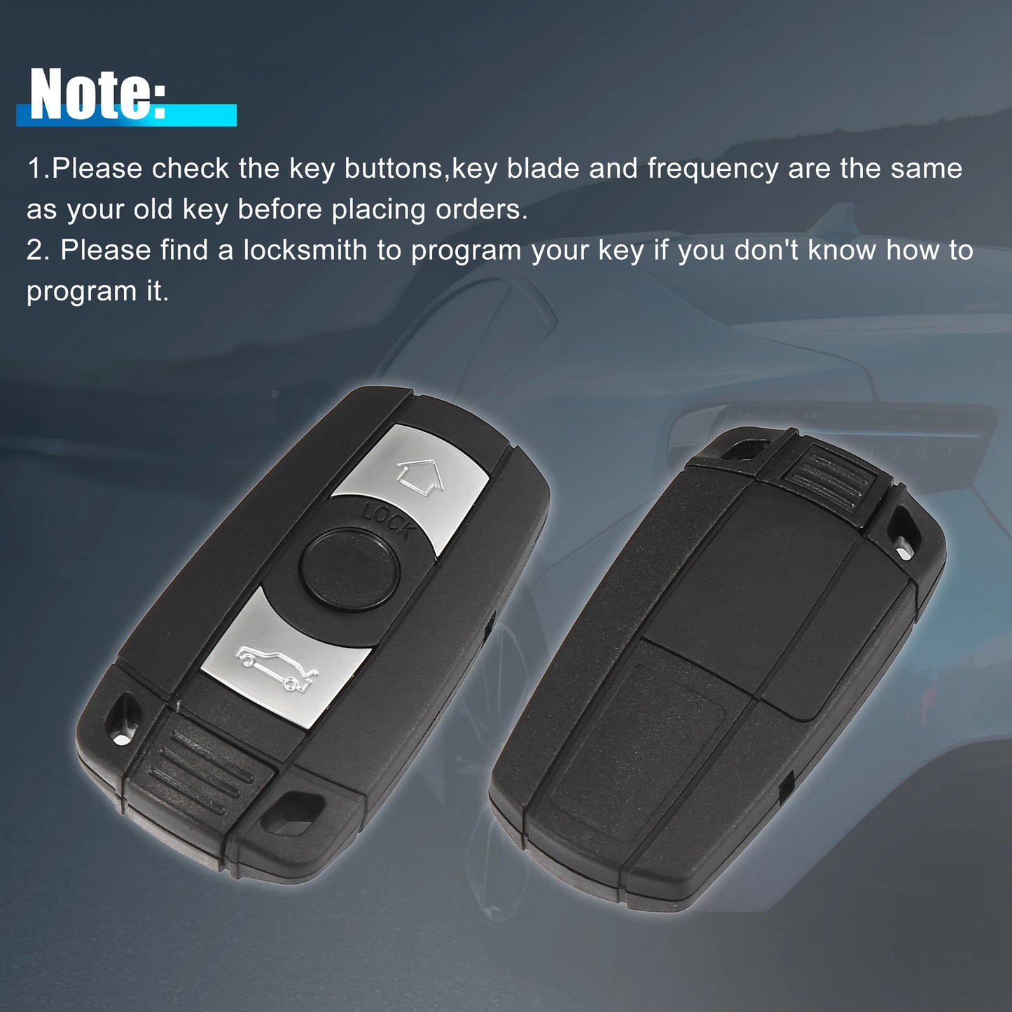 Fob Entry Car Remote Key for BMW 3 5 7 X5 X6 Series E90 E92 E93 (2006-2013)