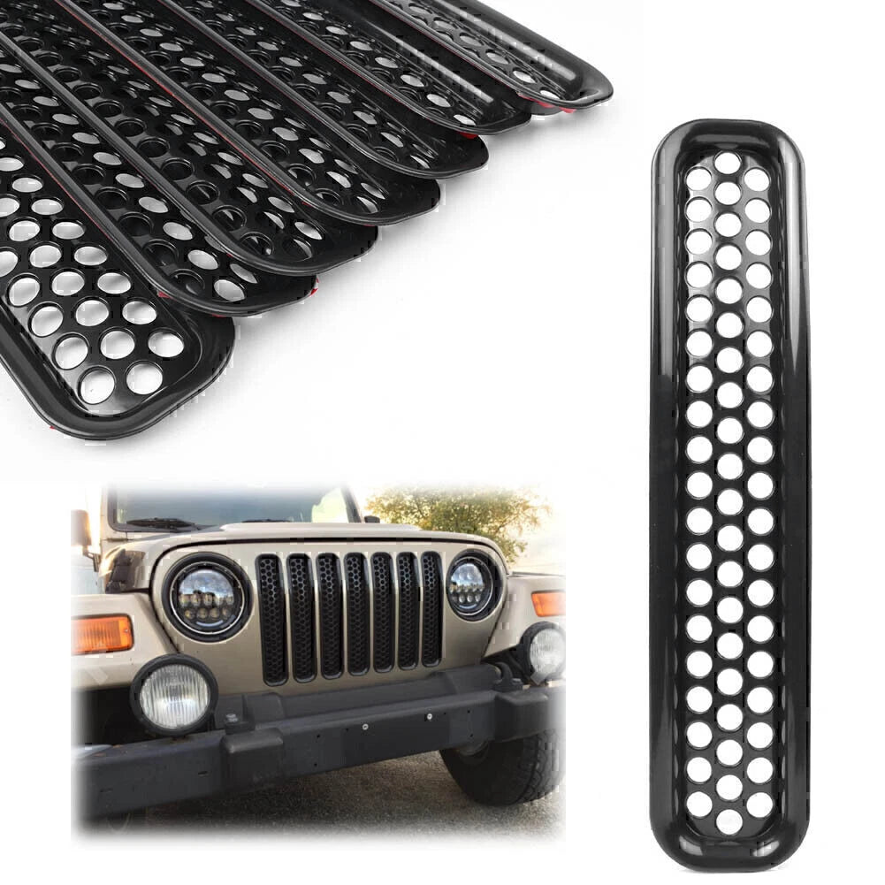Grille Cover Insert Mesh for Jeep Wrangler TJ (1997-2006) Black