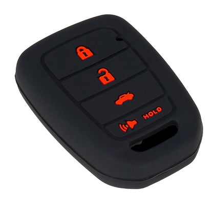 Black 4 Button Key Fob Case Cover for Honda Accord CR-V HR-V (2016-2023)