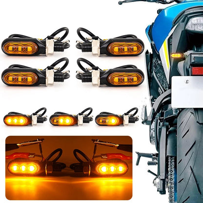 4 x Universal Motorcycle Dynamic LED Turn Signal Indicator Amber Light