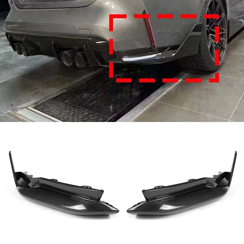 Carbon Fiber Rear Bumper Corner Extension Aprons Trim For BMW G80 M3 2021-2015