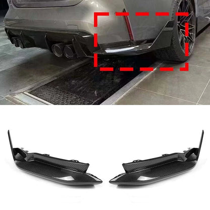 Carbon Fiber Rear Bumper Corner Extension Aprons Trim For BMW G80 M3 2021-2015