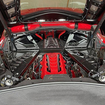 2 x ABS Engine Bay Panel Covers for Corvette C8 (2020 - Present) Carbon Fiber Look