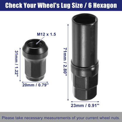M12x1.5 Car Wheel Hub Lug Nuts 2 x for Honda, Chevy, Nissan