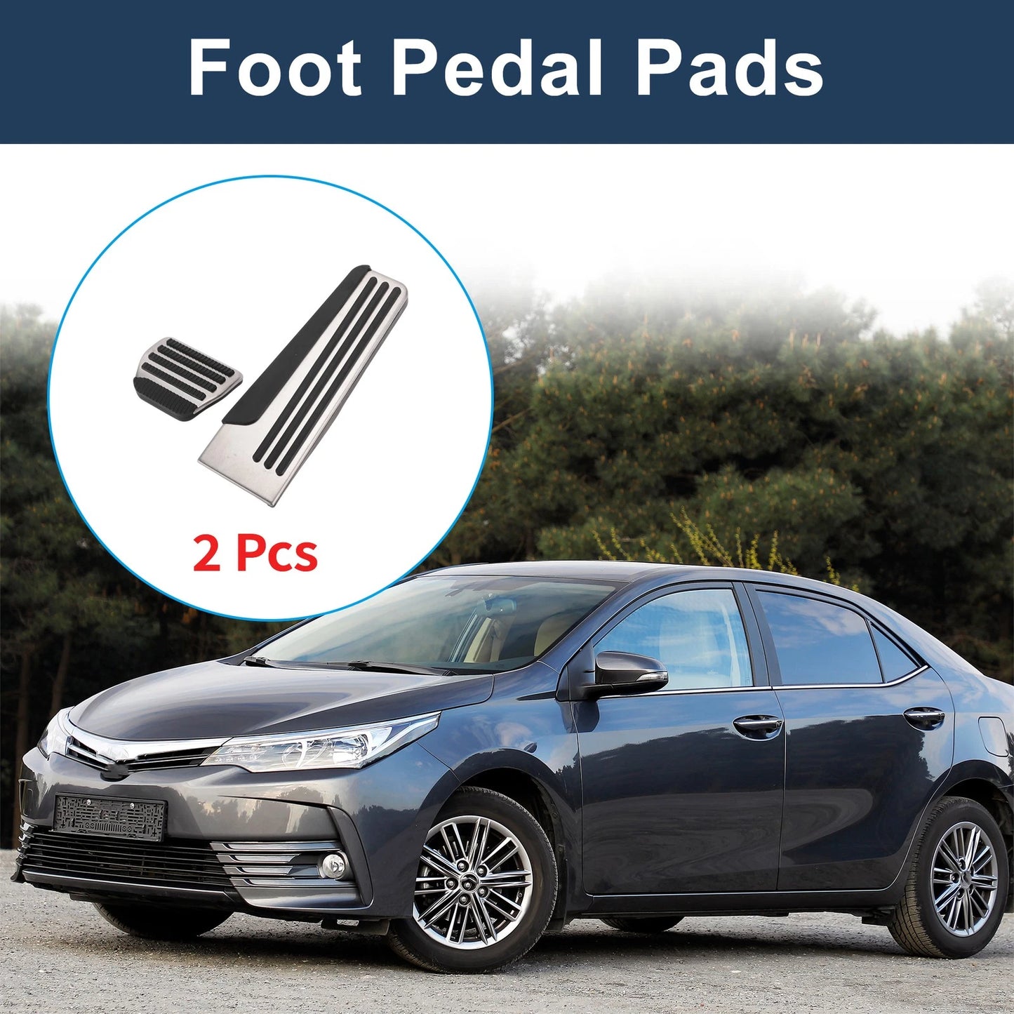 Foot Accelerator Pedal Covers for Infiniti G25 G35 G37 Q50 Q60 Silver Tone