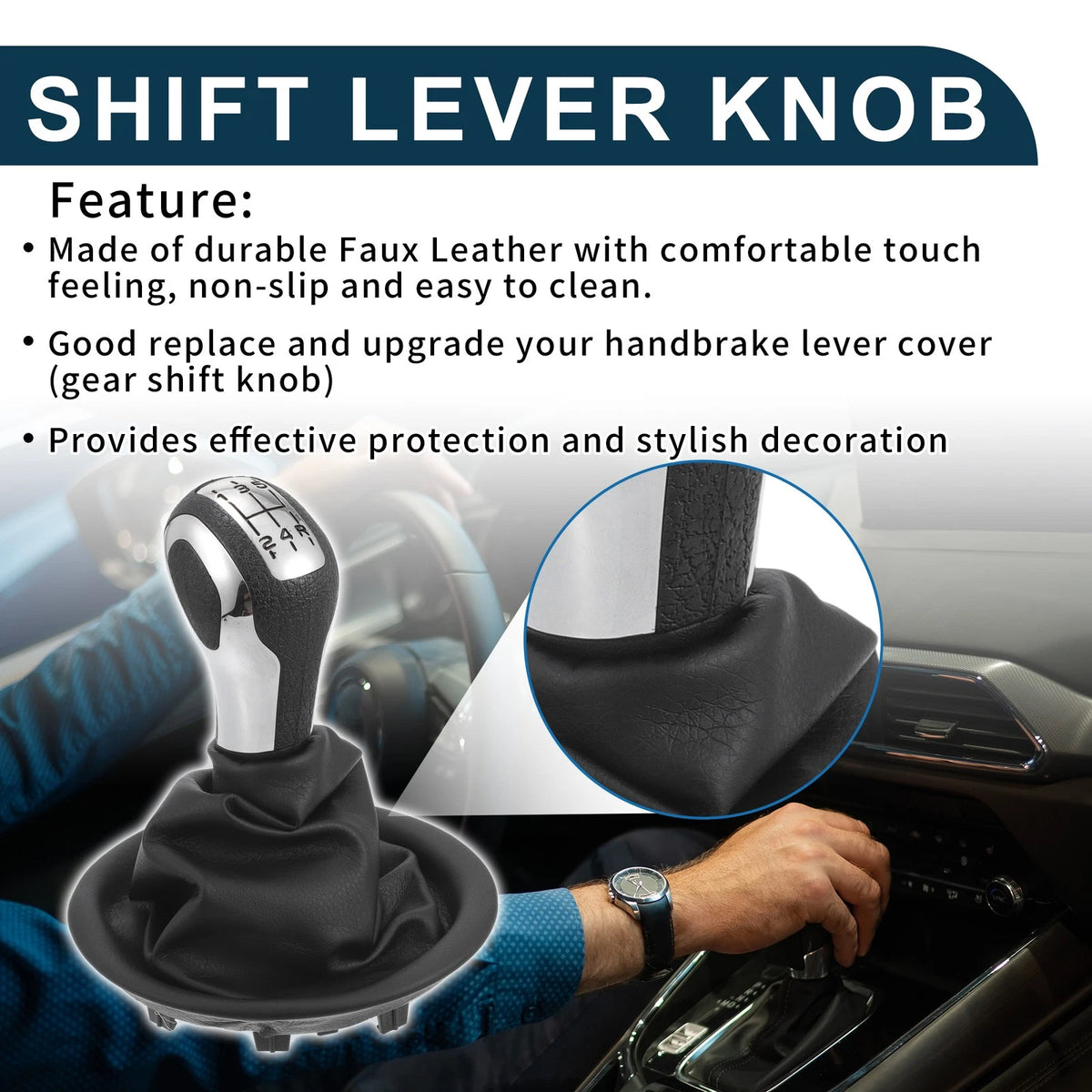5 Speed Gear Shift Knob & Cover for Peugeot Partner (2008-2022)