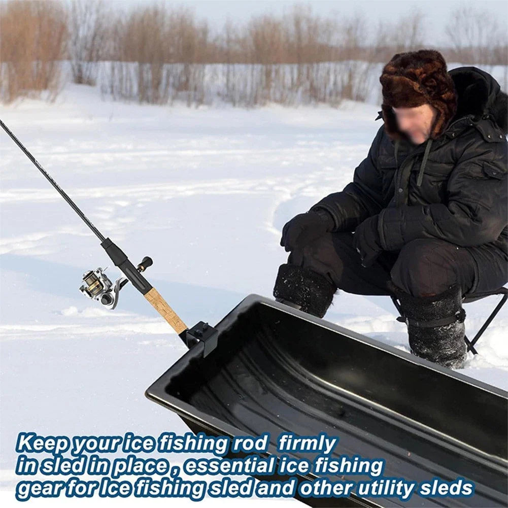 Portable Fishing Rod Holder for Ice Fishing Sleds/Boats, Carbon Steel Design