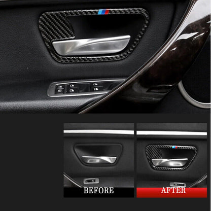 Carbon Fiber Interior Door Handle Lock Frame for BMW F30 F31 F34 (2012-2019)