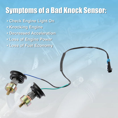 Dual Knock Sensor with Wiring Harness Kit for Chevy Silverado 1500 Tahoe