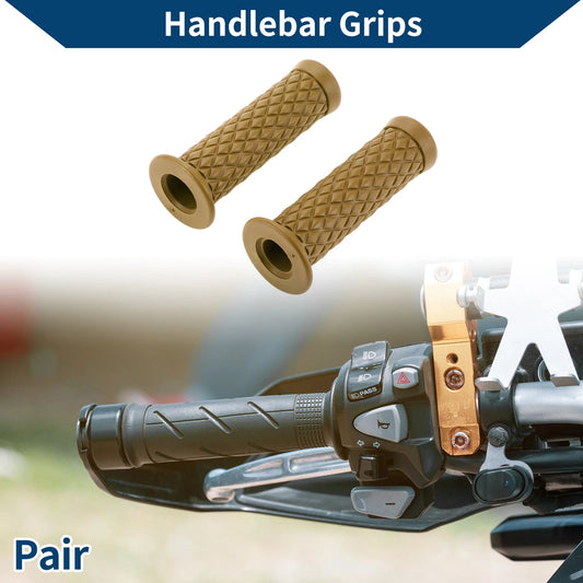 7/8" 22mm Motorcycle Hand Grip Cover Handlebar Grip Rubber Light Brown