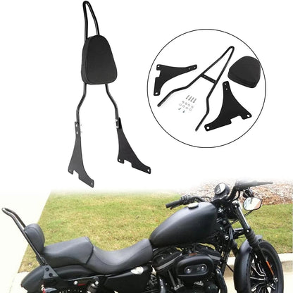 Black Sissy Bar Backrest Pad for Harley Sportster XL 1200 (2004-2016)
