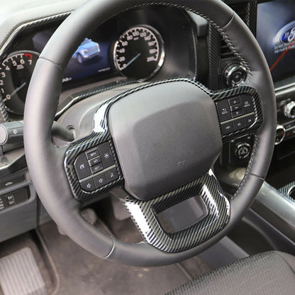 ABS Carbon Fiber Steering Wheel Cover for Ford F150 2021-2022