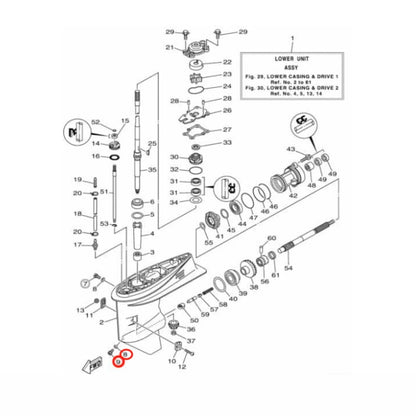 Lower Unit Drain Screw & Gasket for Yamaha Outboards