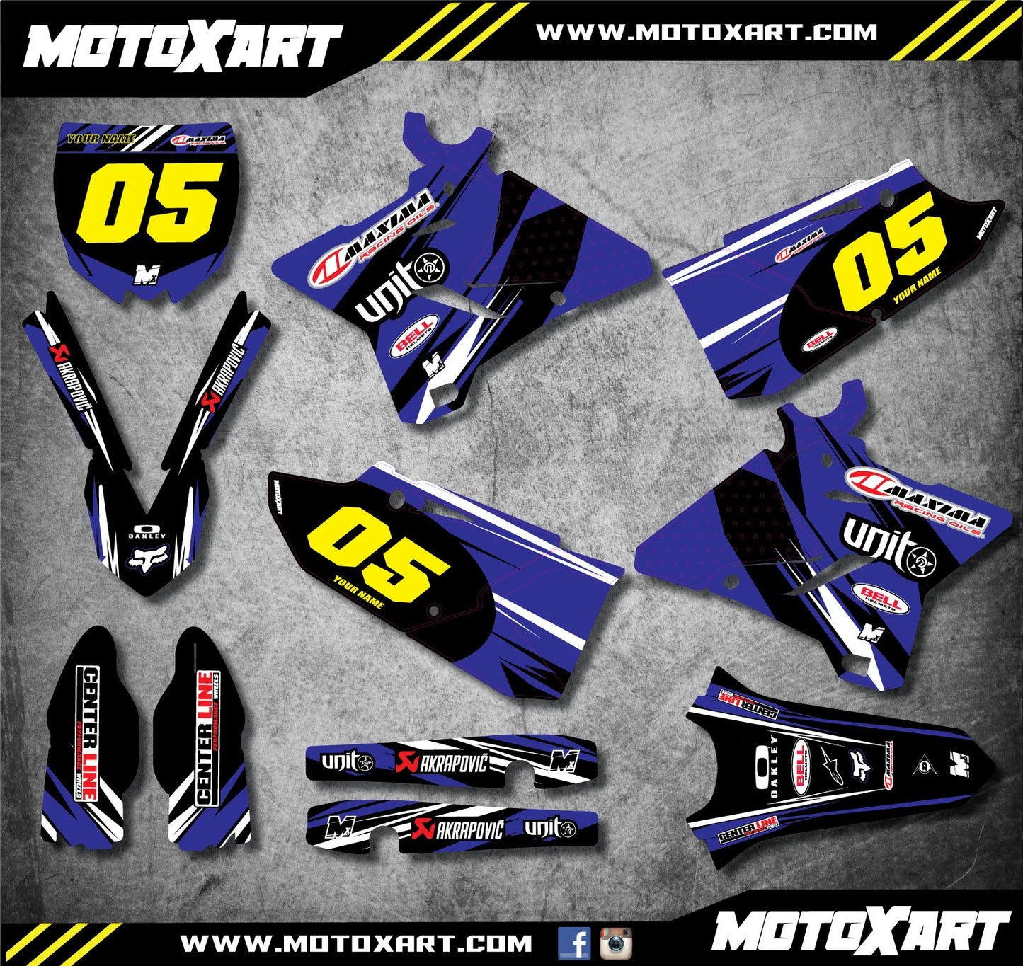 Custom Graphic Kit DIGGER STYLE for Yamaha YZ 125 (2015-2018)