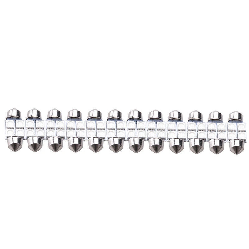 12 x 31mm Festoon 4 SMD 5050 LED Dome Map License Plate Bulbs