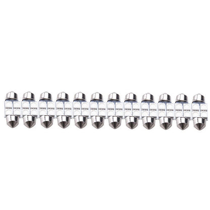 12 x 31mm Festoon 4 SMD 5050 LED Dome Map License Plate Bulbs