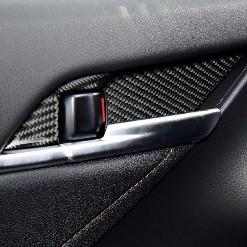 Car Carbon Fiber Interior Door Bowl Handle Cover Trim Fit for Toyota Camry 2018+