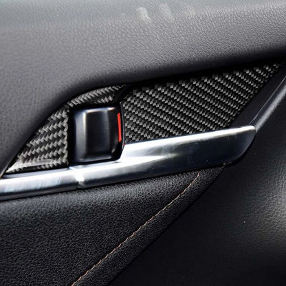 Car Carbon Fiber Interior Door Bowl Handle Cover Trim Fit for Toyota Camry 2018+