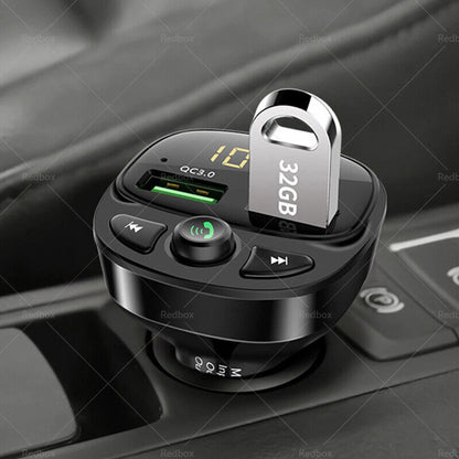 Wireless Adapter FM Radio Car Phone Charger for iPhone Android