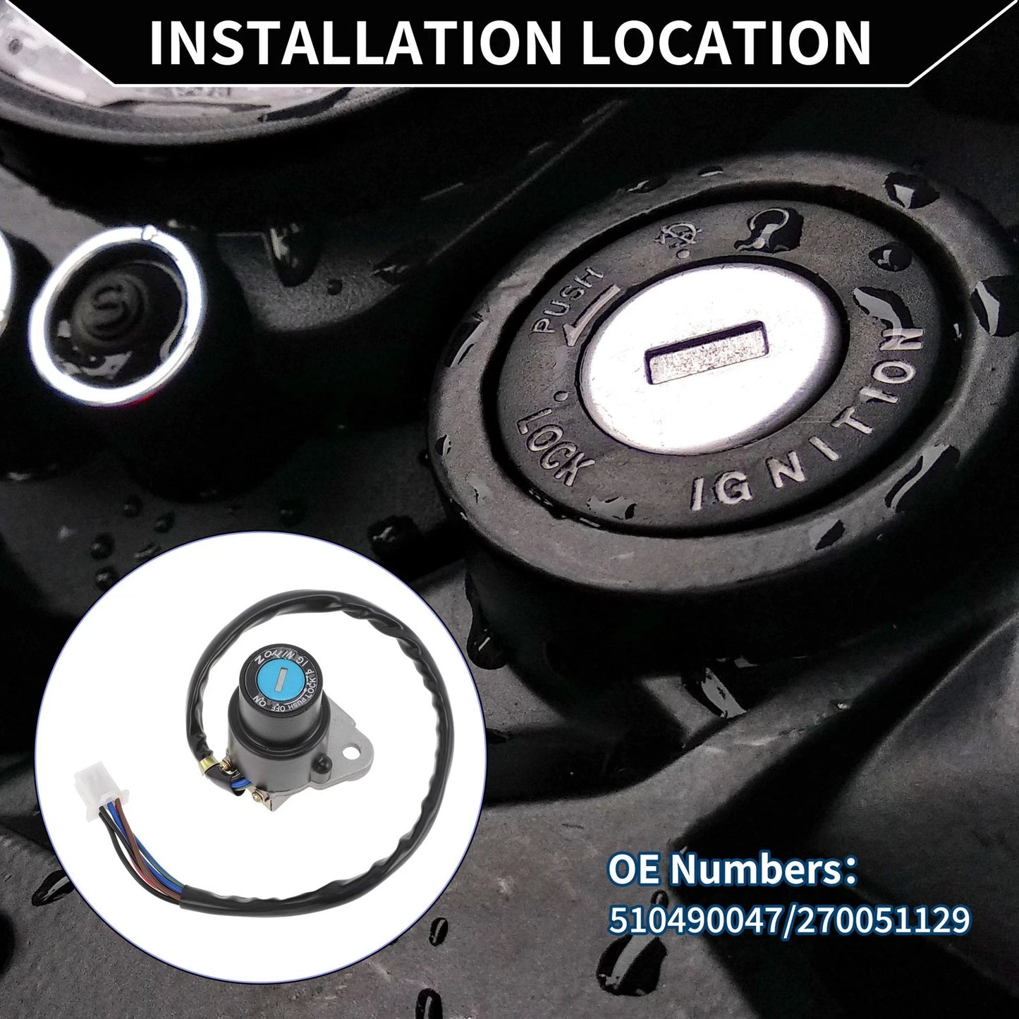 Ignition Key Switch for Kawasaki KLR 650 (1987–2018)