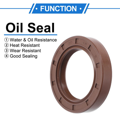 Oil Seal / 30x45x8mm / Rotary Shaft Seal FKM Rubber Brown 2 x