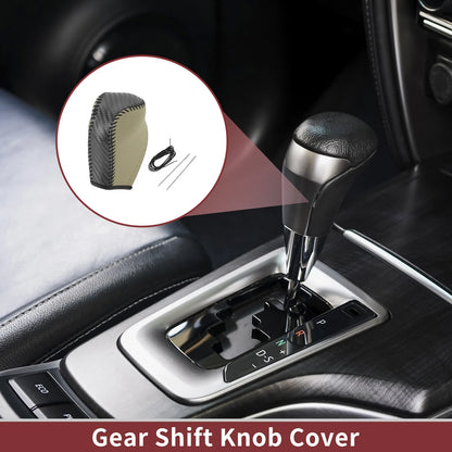 Gear Shift Knob Cover Beige Faux Leather 1 Pc for Toyota Corolla (2014–2018)
