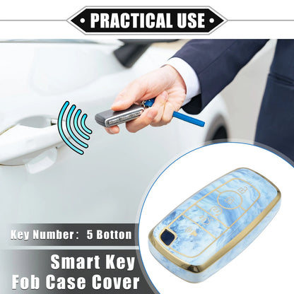 Key Fob Cover 5 Button for Ford Smart Key - Durable TPU Blue