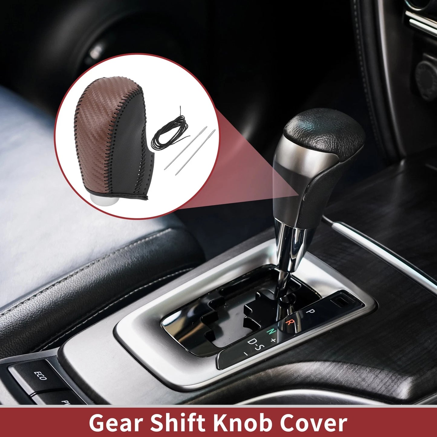 Brown Carbon Fiber Gear Shift Knob Cover for Subaru XV Crosstrek (2013-2015)