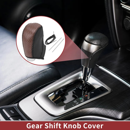 Brown Carbon Fiber Gear Shift Knob Cover for Subaru XV Crosstrek (2013-2015)