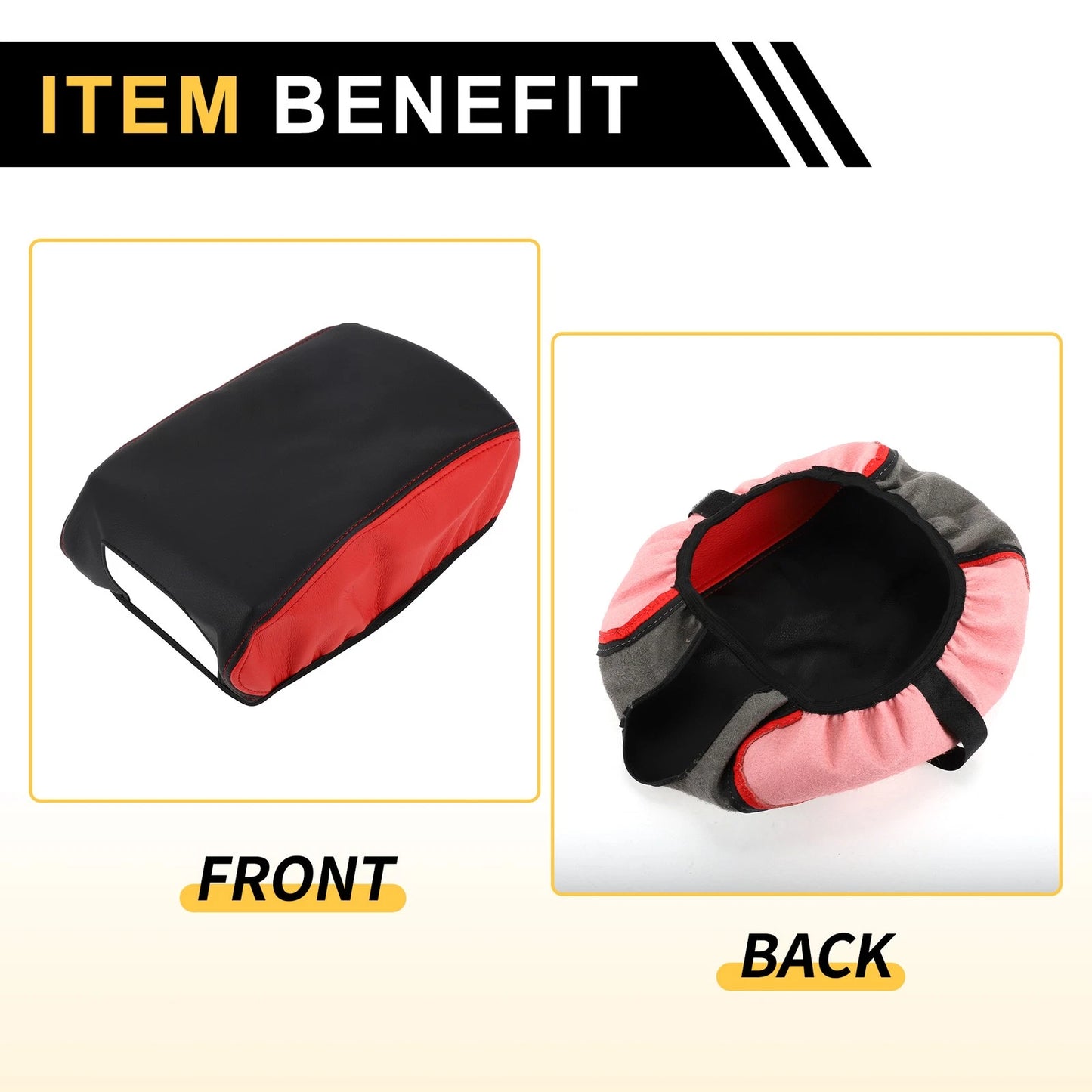 Console Lid Armrest Cover for Jeep Wrangler JK (2011-2017) Black Red
