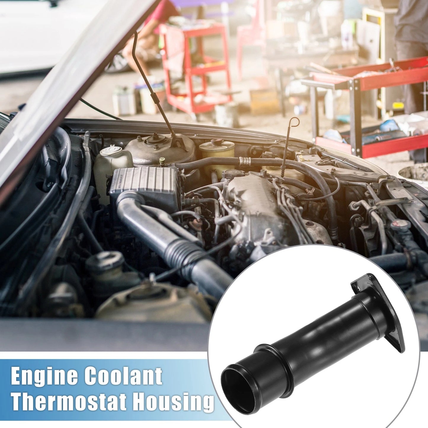 Engine Coolant Thermostat Housing for Ford E-350 Econoline (1994-2018) Metal Set