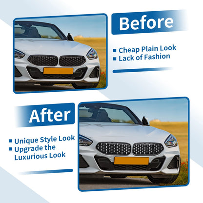 Front Upper Bumper Grille for BMW Z4 G29 (2019-2023) - Chrome Silver Tone