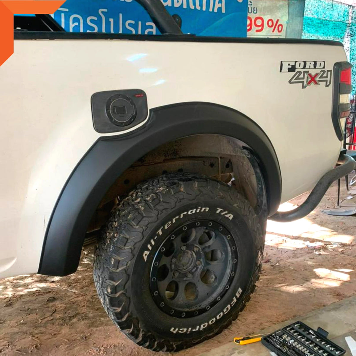 Matte Black Fender Flares for Ford Ranger T6 PX2 (2015-2018)