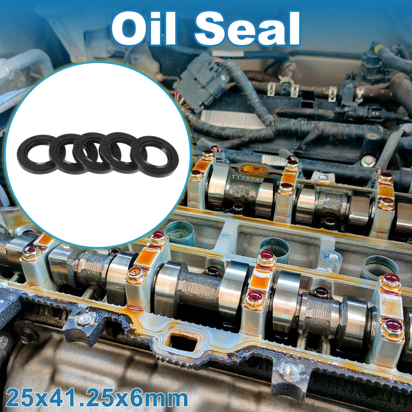 Oil Seal / 5 x 25x41.25x6mm Rotary Shaft Seal for Car
