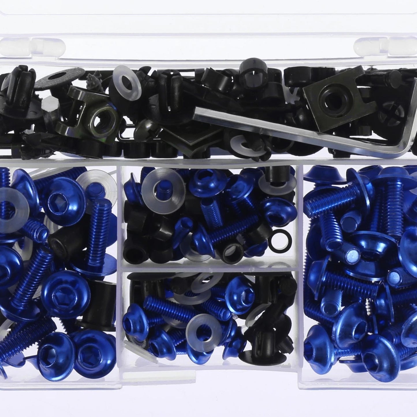 195pcs Motorcycle Fairing Body Bolts Fasteners Blue for Yamaha, Honda, BMW