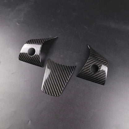 Dry Carbon Fiber Steering Wheel Center Decoration Trim fit For Tesla Model 3
