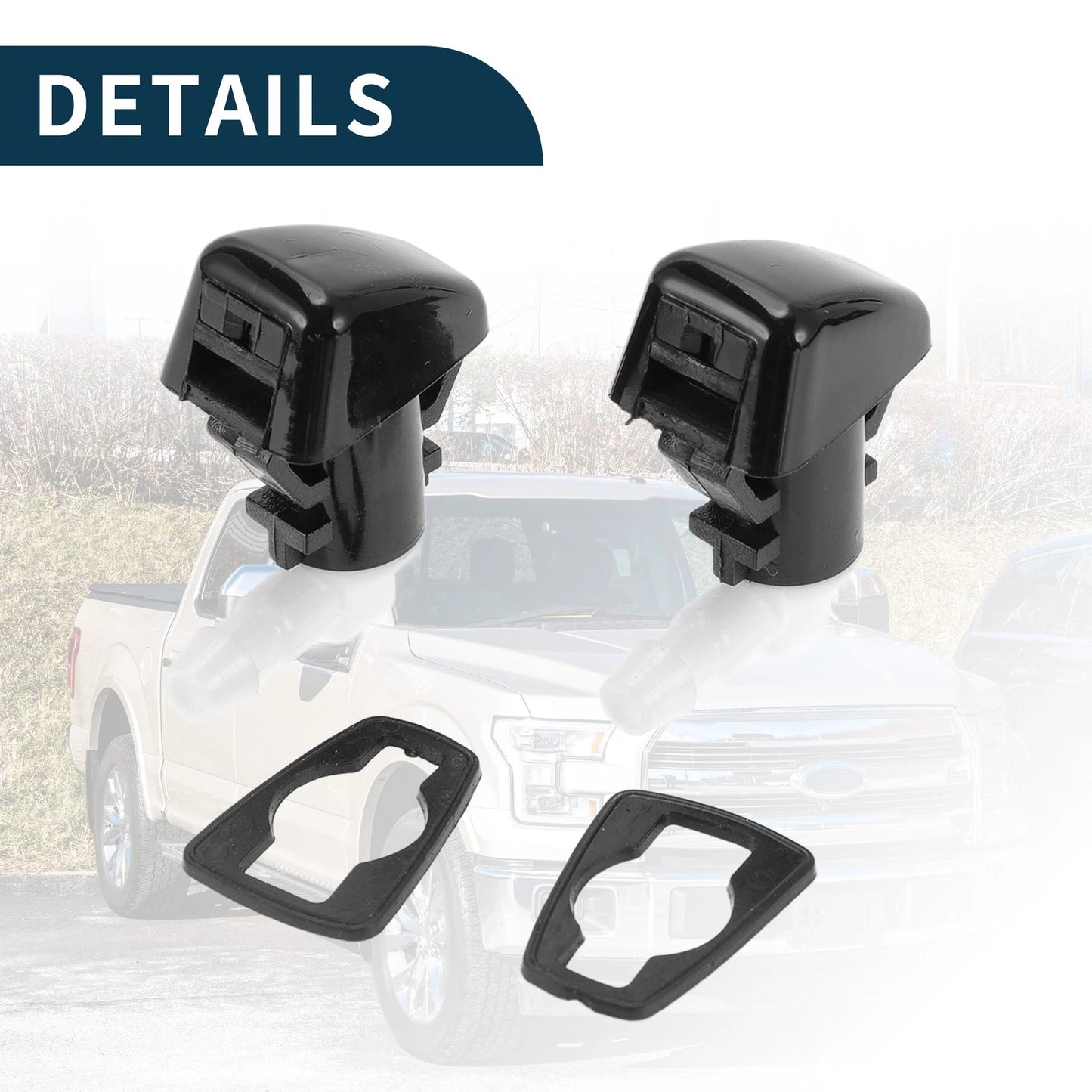 Front Windshield Washer Nozzles for Ford F-450 Super Duty (2011-2016)