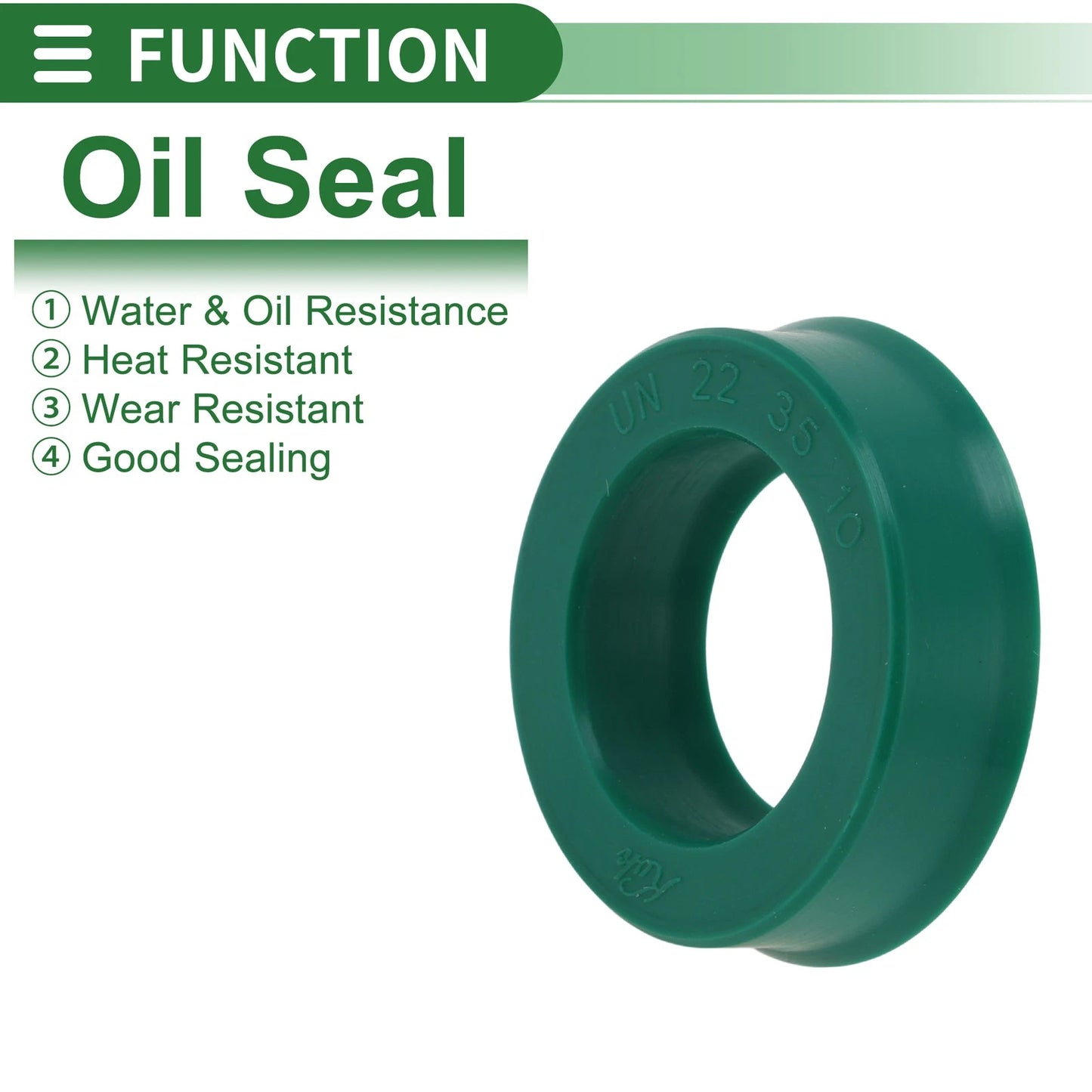 Oil Seal / 5 Pcs / Seal Ring Rotary Shaft Seal TPU 22x35x10mm Green for Car