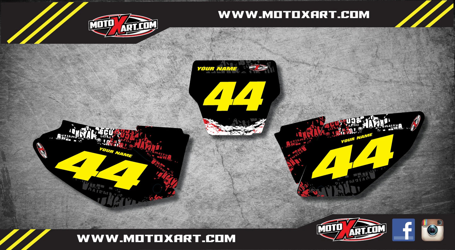 Custom Number Plates for Honda CRF 250 (2004-2005) - GRAFFITI Style Stickers