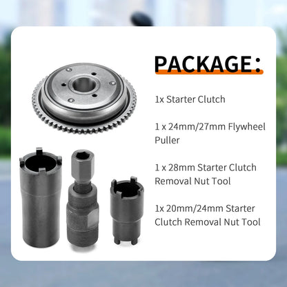 Starter Clutch Flywheel Puller Nut Tool Kit for GY6 Scooter (2000–2015)