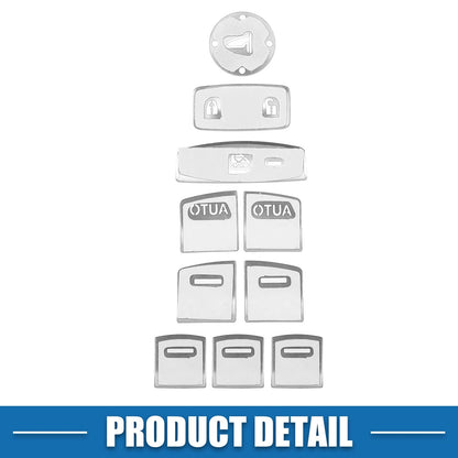 10 x Car Window Switch Button Covers for Honda Accord (2018-Present) Silver Tone