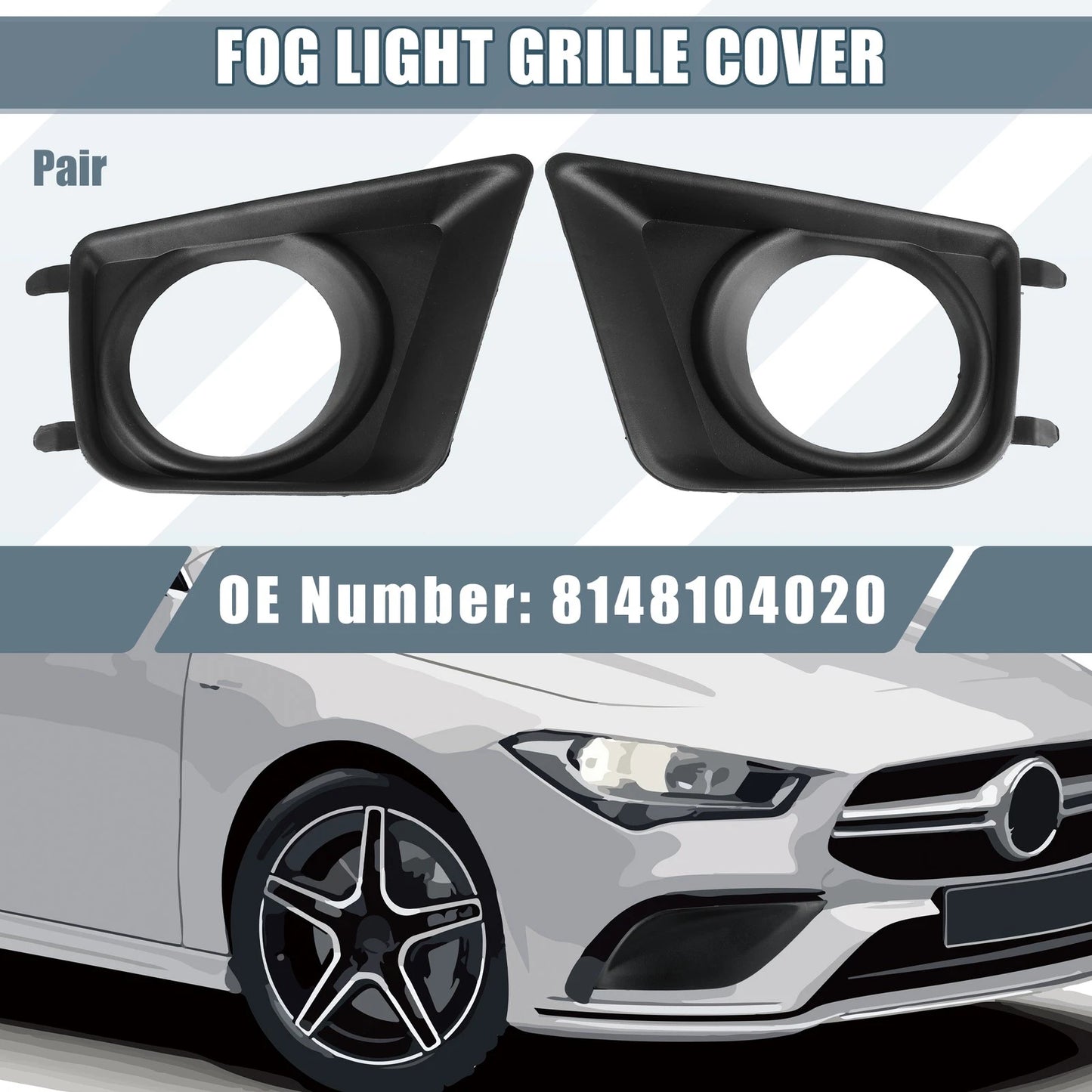 Pair Left Right Fog Light Bezel Cover for Toyota Tacoma (2012-2015)