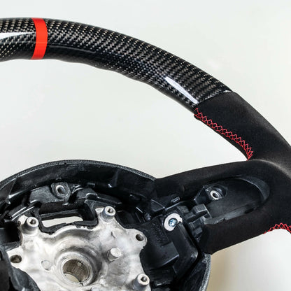 Flat Bottom Carbon Suede Steering Wheel for Mini R55 R56 R57 R58 R59 R60 R61 (2006-2019)