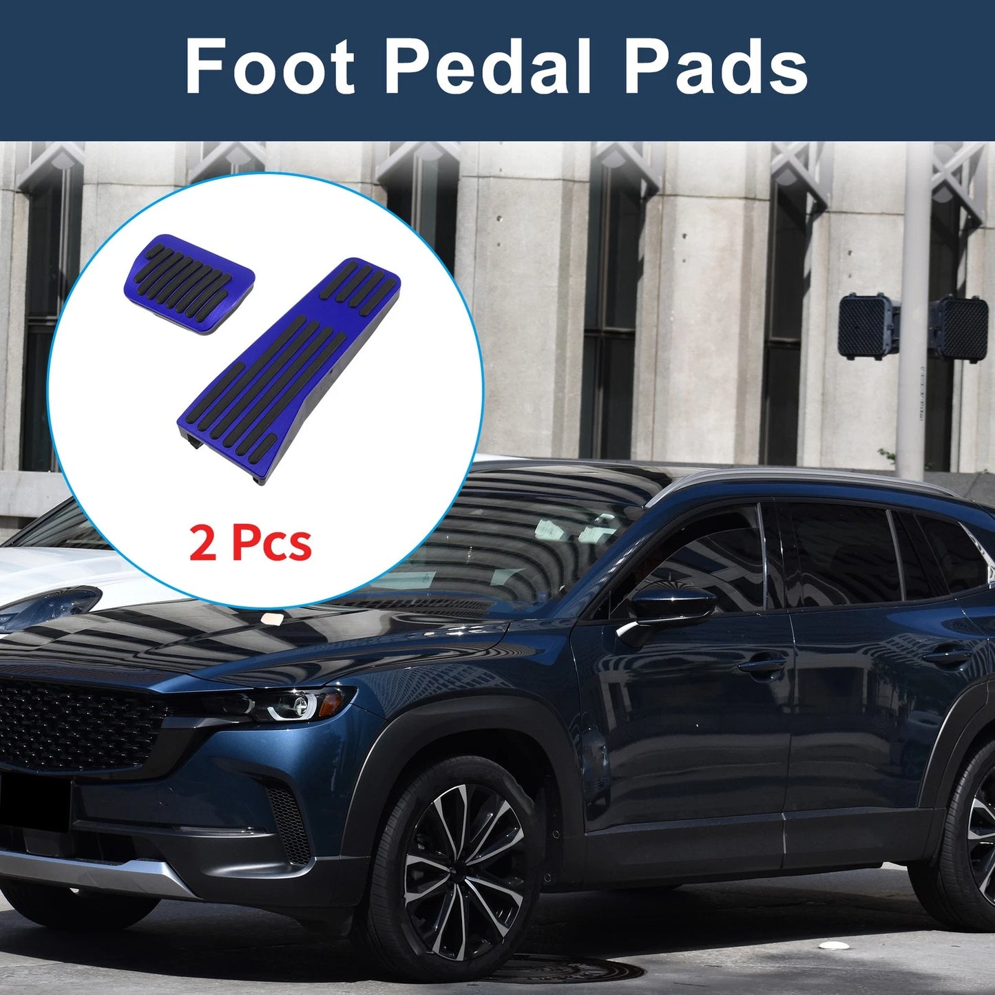 Automatic Foot Accelerator Pedal Covers Aluminum Alloy Blue