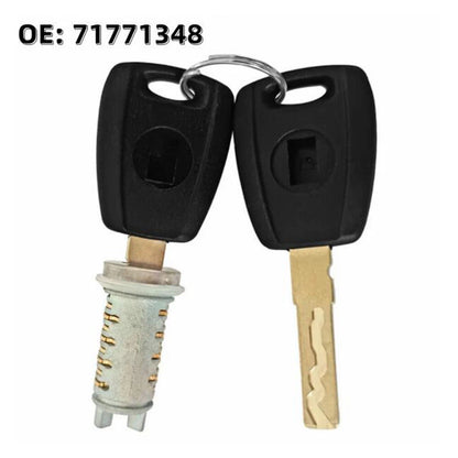 Door Lock Cylinder w/ 2 Keys for Fiat Doblo, Punto, Panda, 500