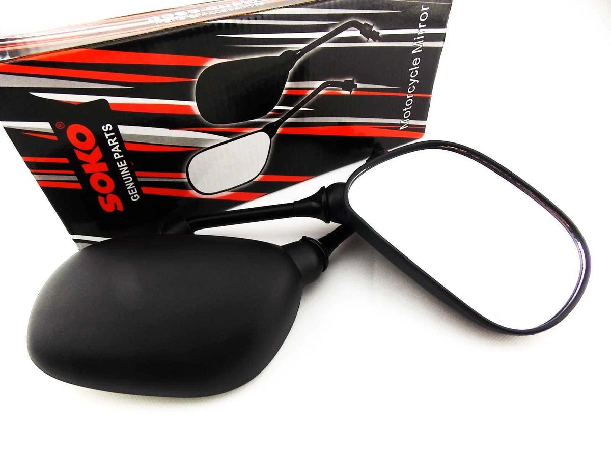 Black Oval Soko Rear View Mirrors for Yamaha XTZ750 Super Tenere (89-96)