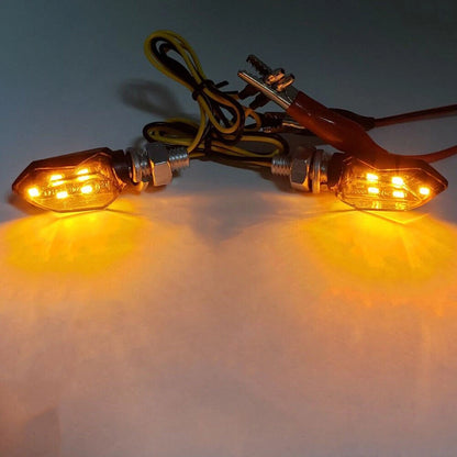 2 x 12V Mini Motorcycle LED Turn Signal Lights for Make & Model